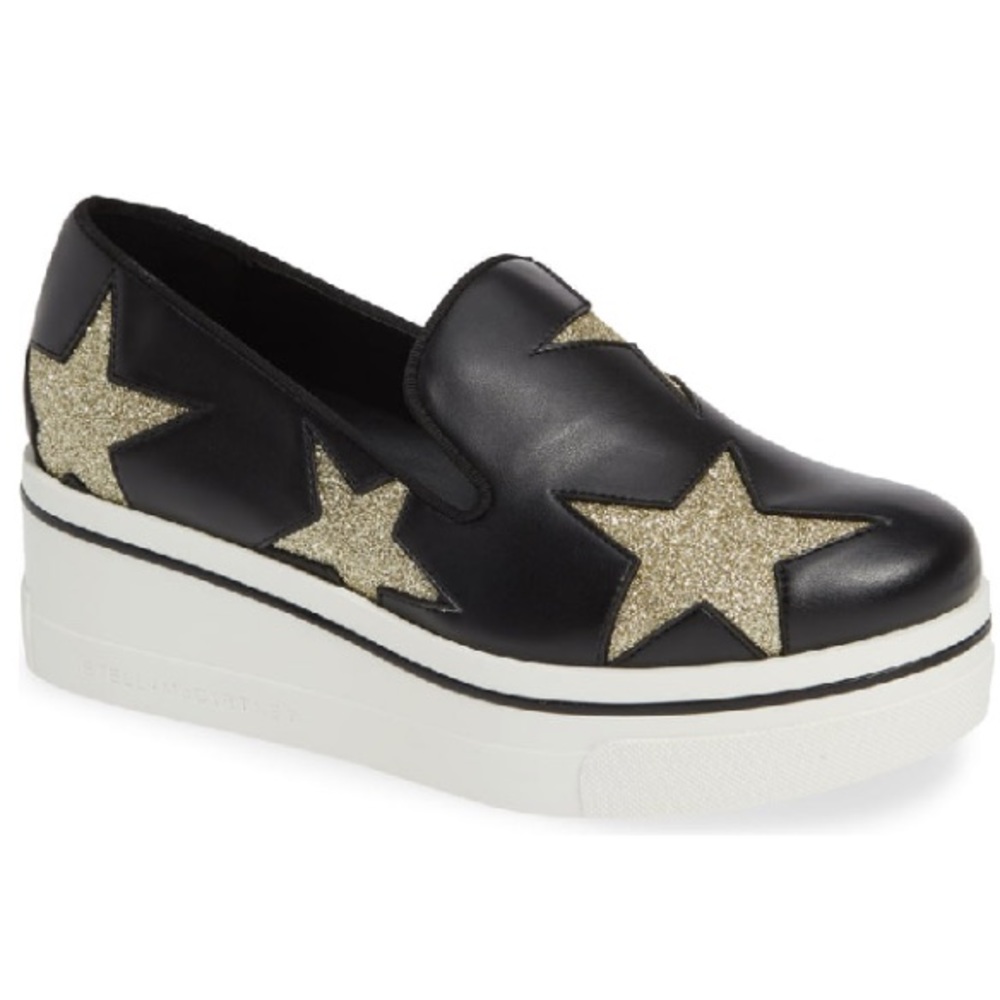 Stella McCartney Black Binx Star Platform Shoe 39